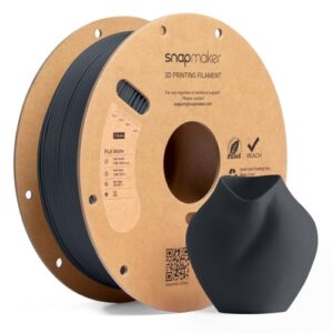 Snapmaker Matte PLA Filament 1.75mm, 3D Printer PLA Filament, Dimensional Accuracy +/- 0.02 mm, 300mm/s High Speed Printing Clog-Free Filament for Most FDM Printers, 2.2lbs Carbon Black
