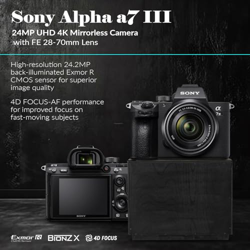 Sony Alpha a7 III Mirrorless Digital Camera with FE 28-70mm Lens - Bundle, Shoulder Bag, 64GB SD Card, Card Reader, SD Card Case, PC & Mac Software Kit, Extra Battery, 55mm Filter Kit - Image 4
