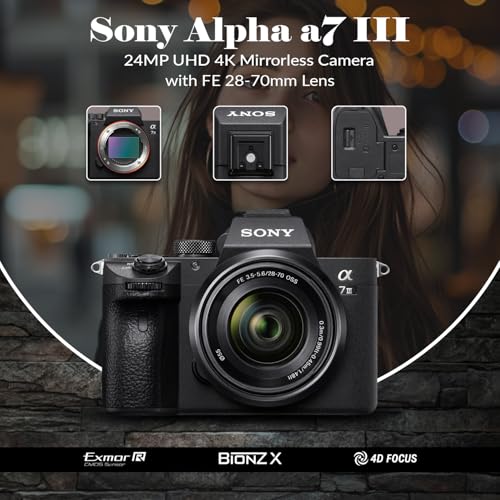Sony Alpha a7 III Mirrorless Digital Camera with FE 28-70mm Lens - Bundle, Shoulder Bag, 64GB SD Card, Card Reader, SD Card Case, PC & Mac Software Kit, Extra Battery, 55mm Filter Kit - Image 5
