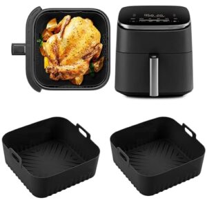 Square Air Fryer Silicone Liners For Ninja AF180 AF181 AF140 AF141 Reusable Non-Stick Basket Silicone Mold for Philips HD9270 Baking Airfryer Accessories