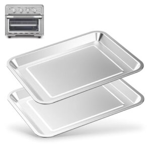 Stainless Steel Baking Tray Pan Replacement Compatible with Cuisinart Airfryer TOA-060 and TOA-065(2 PCS Tray Pan), Silver