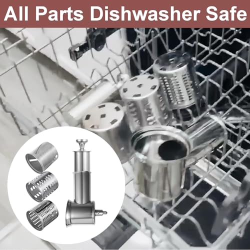 Stainless Steel Slicer Shredder Attachment for KitchenAid Stand Mixer, Large Salad Machine with Vegetable Slicer Cheese Grater Attachments for Kitchen Aid, Dishwasher Safe by Rafbar - Image 5