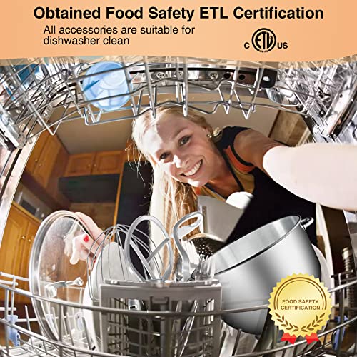 Stand Mixer, 6.5 Qt 660W, 6-Speed Tilt-Head Food Dough Mixer, Kitchen Electric Mixer with Stainless Steel Bowl,Dough Hook,Whisk, Beater, Egg white separator (6.5-QT, Silver) - Image 6