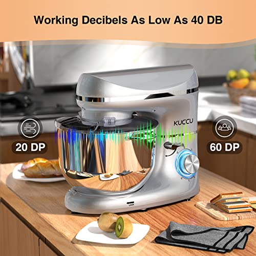 Stand Mixer, 6.5 Qt 660W, 6-Speed Tilt-Head Food Dough Mixer, Kitchen Electric Mixer with Stainless Steel Bowl,Dough Hook,Whisk, Beater, Egg white separator (6.5-QT, Silver) - Image 7