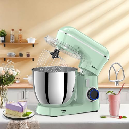 Stand Mixer, 6.5QT 10-Speed Tilt-Head Electric Stand Mixer, 3-In-1 Kitchen Mixer with Bowl, Dough Hook, Whisk and Beater, Food Mixer for Baking, Cake and Most Home Cooks, Light Green - Image 3