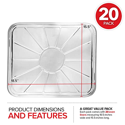 Stock Your Home Disposable Foil Oven Liners (20 Pack) Aluminum Foil Oven Liners for Bottom of Electric Oven & Gas Oven, Reusable Oven Drip Pan Tray for Cooking & Baking, Disposable Baking Mats - Image 3