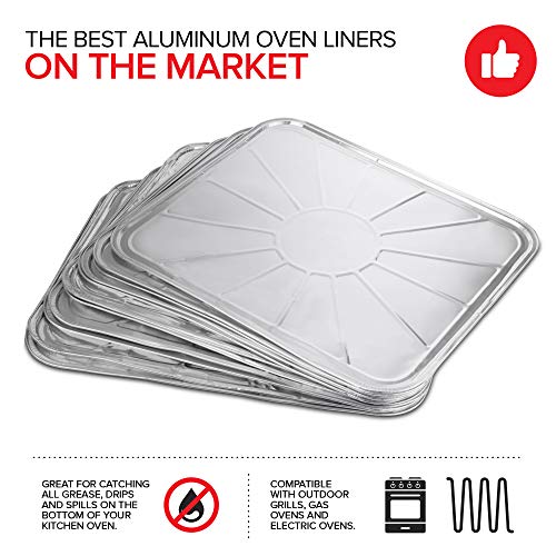 Stock Your Home Disposable Foil Oven Liners (20 Pack) Aluminum Foil Oven Liners for Bottom of Electric Oven & Gas Oven, Reusable Oven Drip Pan Tray for Cooking & Baking, Disposable Baking Mats - Image 4