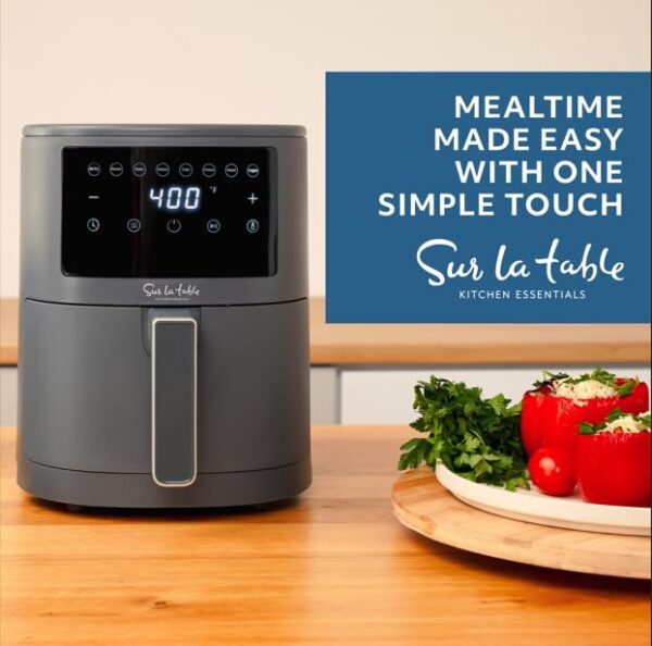 Sur La Table Compact 3.8 Quart Air Fryer - Digital LED Touchscreen Display with 8-Presets, Air Fry, Bake, Roast, Broil, and Reheat, 1500W - Image 7