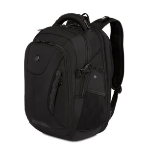 SwissGear Travel Tech Elite Laptop Backpack – Fits Laptops up to 16” – ScanSmart TSA-Friendly Backpack with USB Port, Shoe Compartment & Organizer Pockets – Black