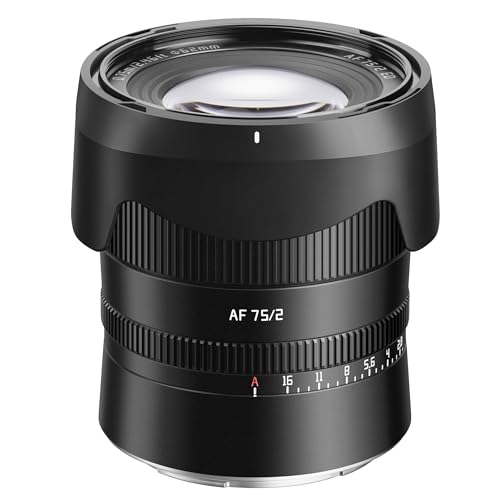 TTArtisan AF 75mm F2 Auto Focus Full Frame Camera Lens Large Aperture Manual Fixed Camera Lens for Nikon Z-Mount Cameras Z5, Z6, Z7, Z6II, Z7II, Z9, Z50, ZFC, Z30 (Black) - Image 3