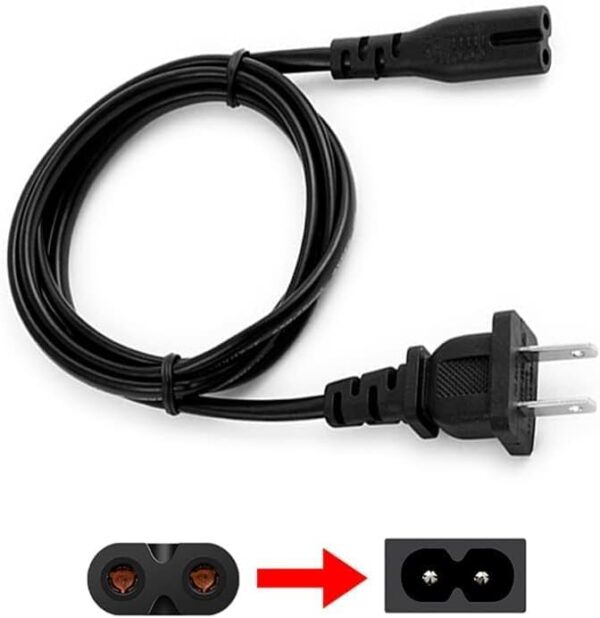 TV Power Cord 15ft AC 2 Prong Replacement Power Cable C7 Figure 8 for Samsung, Hisense, TCL, LG, Sony, Vizio, Toshiba - Image 5