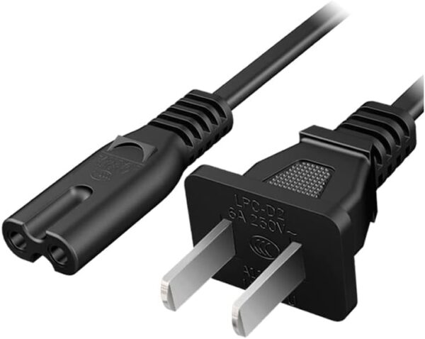 TV Power Cord 15ft AC 2 Prong Replacement Power Cable C7 Figure 8 for Samsung, Hisense, TCL, LG, Sony, Vizio, Toshiba