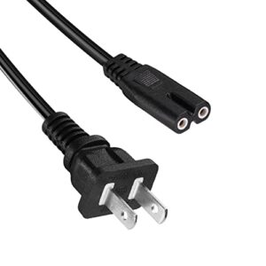10FT TV Power Cord 2 Prong AC Wall Plug Compatible with Amazon Fire TV 43″ 50″ 55″ 65″ 75″ 4-Series Omni Series 4K UHD Toshiba Hisense Apple Samsung Smart Cable(10FT)
