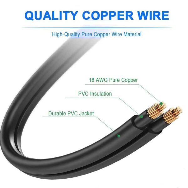 TV Power Cord 2 Prong Compatible with Amazon Fire TV 43" 55" 65" 4 Series Omni Series 4K UHD Smart TVs,Samsung, LG/TCL/Apple LED TVs Replacement Power Cord (6FT) - Image 6