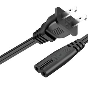 TV Power Cord 2 Prong Compatible with Amazon Fire TV 43″ 55″ 65″ 4 Series Omni Series 4K UHD Smart TVs,Samsung, LG/TCL/Apple LED TVs Replacement Power Cord (6FT)