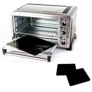 TWO-PACK 100% Non-Stick 11″ Toaster Oven Liner. Finally, Prevent Spillovers, Gunk & Odors! Great Teflon Liner for Toaster Ovens, Dishwasher Safe, Best Toaster Oven Accessories