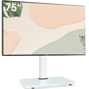 Tabletop Swivel TV Stand for 32-75 inch TVs, Universal TV Stand with Heavy Duty Tempered Glass Base 8 Levels Height Adjustable and Tilt TV Mount Stand, MAX VESA 600x400mm, Holds up to 99lbs