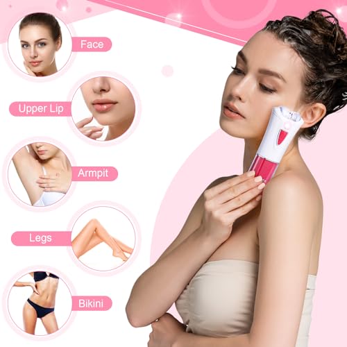 Tondiamo 4 Pcs Epilator Hair Removal for Women with Light Smooth Glide Epilator LED Face Hair Facial Remover Epilator Bikini Leg Hair Removal Cordless Razor Epilators for Women Gift - Image 4