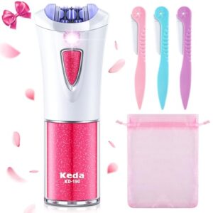 Tondiamo 4 Pcs Epilator Hair Removal for Women with Light Smooth Glide Epilator LED Face Hair Facial Remover Epilator Bikini Leg Hair Removal Cordless Razor Epilators for Women Gift