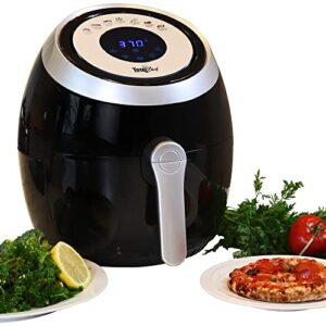 Total Chef 3.8 quart Air Fryer – Aerogrill, Non-Stick Frying Basket, French Fry, Digital Touch Screen, 7 Presets, Freidora Eléctrica, Countertop Cooking Kitchen Appliance, Black