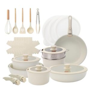 UCClife 30-Piece Nonstick Cookware Set – PFOA/PTFE Free Non-Toxic Pots & Pans, Detachable Handles, Oven & Dishwasher Safe, Scratch Resistant