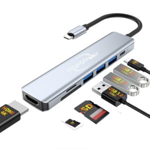 USB C Hub Laptop Docking Station,KOOFORWAY Multiport Adapter 7 in 1 Type C Hub HDMI,USB 3.0,USB 2.0 * 2,SD/TF,100W PD Charging Compatible for MacBook Pro/MacBook Air Dell/Surface/HP/Lenovo Laptops