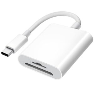 USB C SD Card Reader for iPhone 15 16/iPad/MacBook/Mac, xdgeLoad USB-C Type C SD Reader Supports SD and MicroSD Memory Card Adapter, Trail Camera Viewer Plug and Play – 2 Slots