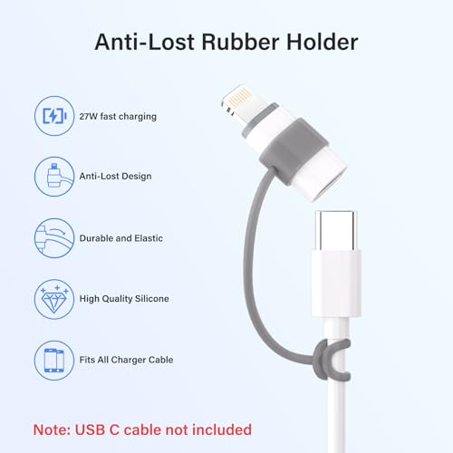 USB C Type C to Lightning Adapter MFi Certified 4 Pack 27W Fast Charging Support Data Sync,Lightning to USB Type C Cable Adapter for iPhone/iPad/for Airpods,with Anti-Lost Loop,Not for Audio/OTG - Image 8