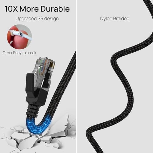 USB C to Ethernet Cable 10FT, Type C to RJ45 Nylon Cord, Gigabit Directly Connected, Compatible for MacBook Pro, iPad Pro, Smartphone, Laptop, PC - Image 4