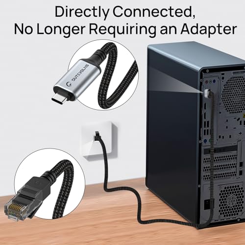 USB C to Ethernet Cable 10FT, Type C to RJ45 Nylon Cord, Gigabit Directly Connected, Compatible for MacBook Pro, iPad Pro, Smartphone, Laptop, PC - Image 5