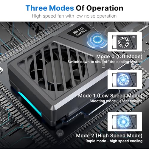 UURig Upgrade Camera Cooling Fan for Sony/Canon/FUJIFILM/Nikon DSLR Cameras Video Shooting Accessories Flexible Adjustment Spring Mount Design Camera Cooling Black - Image 3