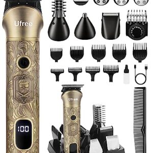 Ufree Beard Trimmer for Men, Electric Razor Shaver, Cordless Hair Clipper Shaving Kit for Mustache Body Nose Ear Hair Facial, Adjustable Beard Grooming Kit Birthday Gifts for Men