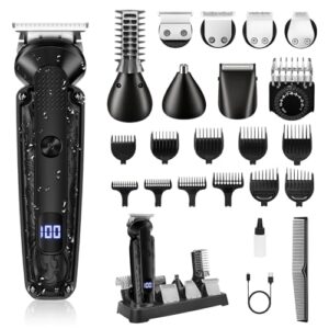 Ufree Beard Trimmer for Men, IPX7 Waterproof Electric Shaver Razor, Hair Trimmer for Nose, Body, Face and Mustache, Cordless Hair Clipper Grooming Kit, Gifts for Men