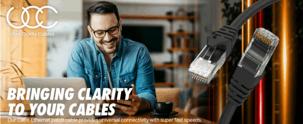 Ultra Clarity Cables Cat 6 Ethernet Cable 100 ft, Outdoor&Indoor 10Gbps Ethernet Cable, High Speed Cat6 Cable RJ45 LAN Internet Cable for Computer, Router, Modem, PS4/5, Xbox, Gaming - Black - Image 8