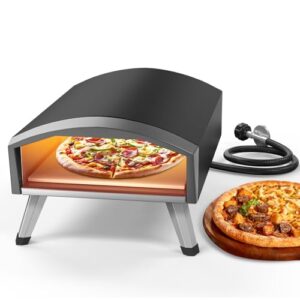 Uniflasy 12″ Portable Propane Gas Pizza Oven – 3-Layer Design for Superior Heat Retention, Heats to 950°F in 15 Minutes, Cooks Pizzas in 60 Seconds – Perfect for Backyard, Camping, and Picnics
