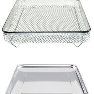 Univen Stainless Steel Upgraded Baking Tray Pan and Air Fryer Basket Compatible with Cuisinart Airfryer TOA-26 TOA-28