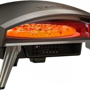 VEXON 16 Gas Pizza Oven – 28mbar Propane Portable Outdoor Pizza Ovens with Gas Hose-16 Inch Pizzas in 60 Seconds, Countertop Pizza Maker