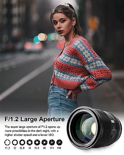 VILTROX 75mm f/1.2 F1.2 PRO E Lens APS-C Auto Focus Ultra Wide Angle Prime Lens Compatible with Sony E-Mount Mirrorless Cameras a7R a7RIII a7IV a7RV A1 ZV-E1 a6000 a6400 a6600 ZV-E10 FX30 - Image 4