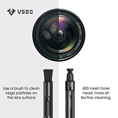 VSGO Lens Cleaning Pen with Power Switch – Compatible with Canon, Nikon, Sony Cameras, Binoculars, and AR/VR Glasses – Includes 2 Replaceable Carbon Tips (V-P03E) - Image 3