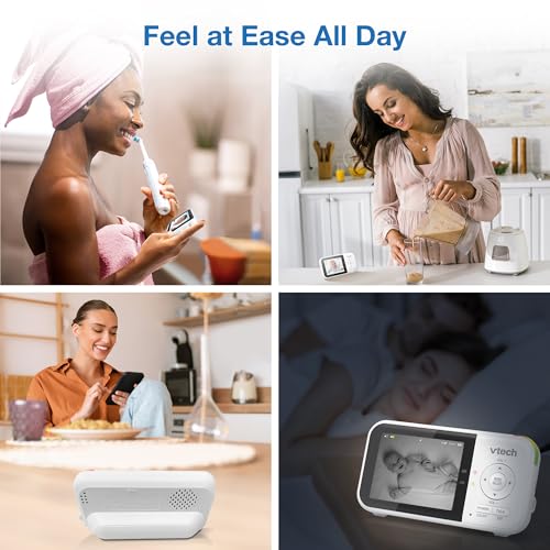 VTech VM819 Baby Monitor with Camera and Audio, 2.8” Screen Portable Baby Camera, Night Vision, 2-Way Audio, Temperature Sensor and Lullabies, Secure Transmission No WiFi, Ideal for Baby/Elderly/Pet - Image 4