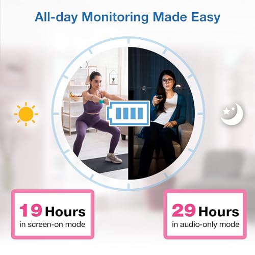 VTech VM819 Baby Monitor with Camera and Audio, 2.8” Screen Portable Baby Camera, Night Vision, 2-Way Audio, Temperature Sensor and Lullabies, Secure Transmission No WiFi, Ideal for Baby/Elderly/Pet - Image 7