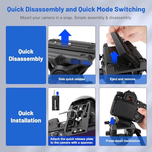 Video Tripod, COMAN 74" Professional Heavy Duty Camera Tripods with Quick Release Plate and 360° Fluid Head, Tall Travel Tripod Stand for DSLR, Camcorder, Aluminum Twin Tube Leg, Max Load:17.6lbs/8Kg - Image 7