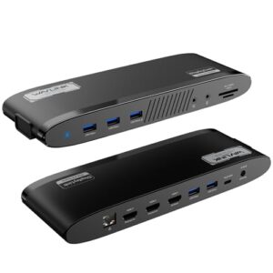 WAVLINK DisplayLink Docking Station 3 Monitors，USB-C Laptop Dock Dual 2K + 4K for Mac M1/M2/M3/M4 & Windows, 13-in-1 with 100W Charging, 3 HDMI, 5 USB Ports, Ethernet, SD/TF, Audio