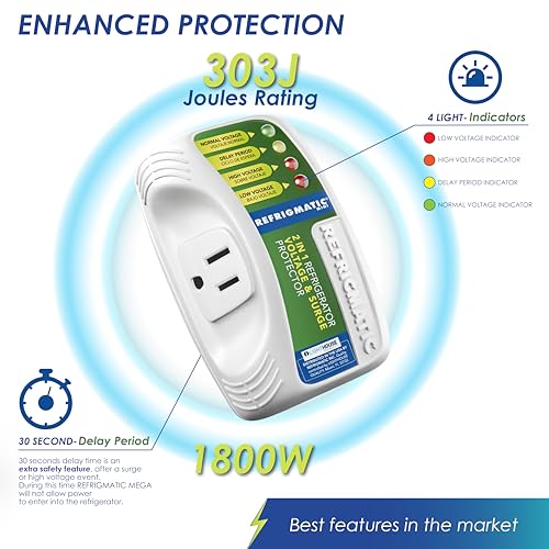 WS-36300 Electronic Voltage & Surge Protector for Refrigerators Up to 27 cu. ft. Protect Your Refrigerator Against High and Low Voltage, Brownouts and Spikes, (2 Pack) - Image 4