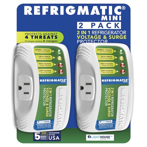 WS-36300 Electronic Voltage & Surge Protector for Refrigerators Up to 27 cu. ft. Protect Your Refrigerator Against High and Low Voltage, Brownouts and Spikes, (2 Pack)