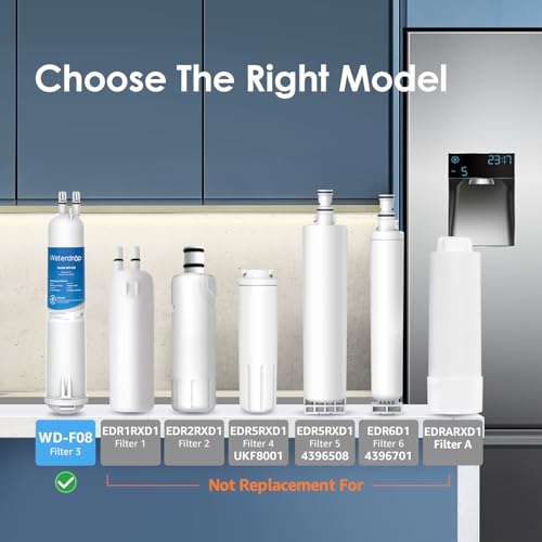 Waterdrop EDR3RXD1 Replacement for Everydrop® Filter 3, 4396841, 4396710, Kenmore® 46-9083, 46-9030, WD-F08 Refrigerator Water Filter, 3 Filters - Image 3