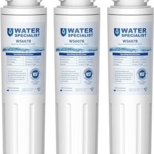 Waterspecialist UKF8001 Water Filter, Replacement for EveryDrop Filter 4, Whirlpool EDR4RXD1, 4396395, Wrx735sdbm00, Mfi2570fez Msd2651heb, Krfc300ess01, Pack of 3