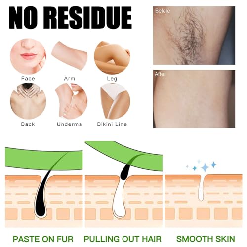 Wax Strips - 60 Strips Removal Waxing Strips patch/Patches Hair Body Wax Strips for Hair Removal at Home for Men and Women Contains Depilatory patch 60 wax strips + 12 calming oil wipes - Image 5