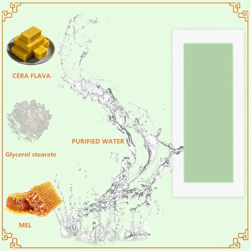 Wax Strips - 60 Strips Removal Waxing Strips patch/Patches Hair Body Wax Strips for Hair Removal at Home for Men and Women Contains Depilatory patch 60 wax strips + 12 calming oil wipes - Image 6