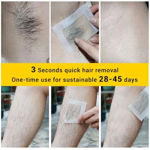 Wax Strips - 60 Strips Removal Waxing Strips patch/Patches Hair Body Wax Strips for Hair Removal at Home for Men and Women Contains Depilatory patch 60 wax strips + 12 calming oil wipes - Image 7